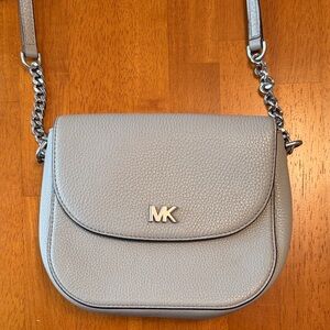 Michael Kors Pebble Leather Crossbody Bag in Light Gray